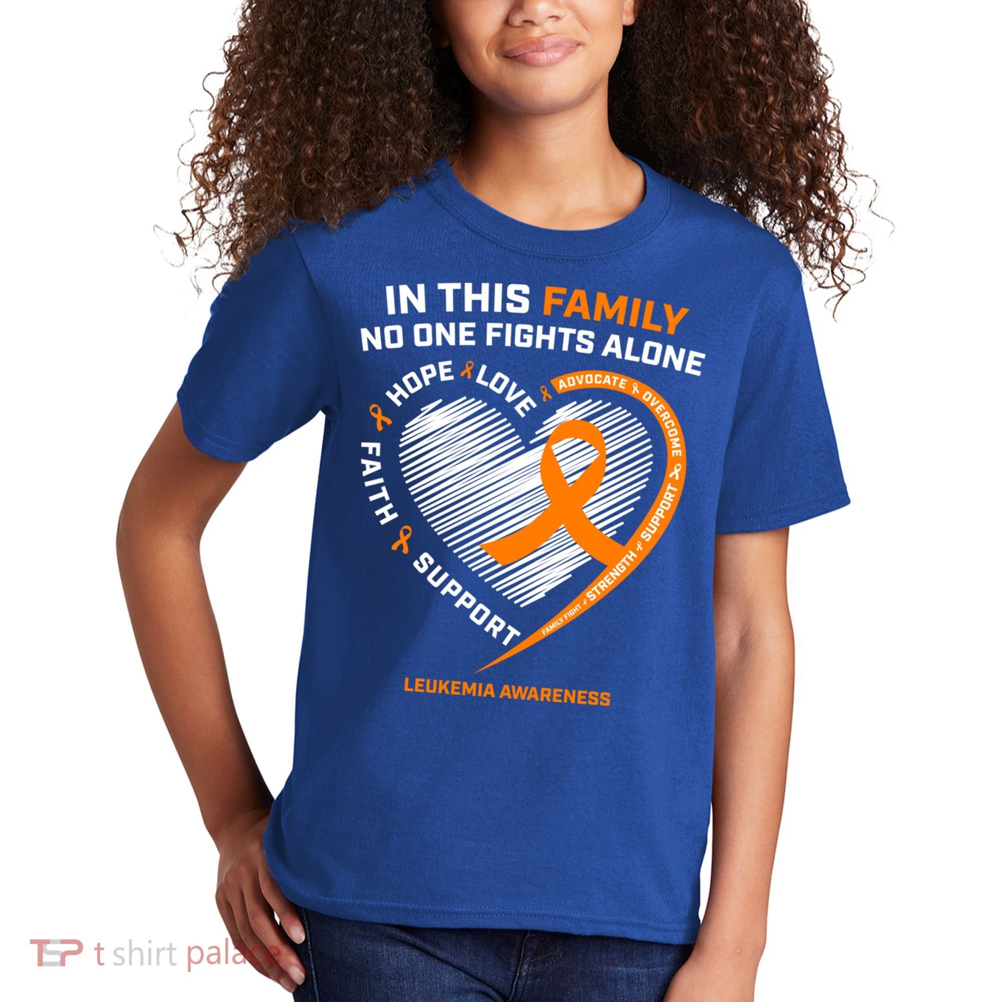 Family Fight Leukemia Awareness Products Gift Funny Gift Kids T-Shirt