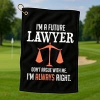 Funny Future Lawyer Law School Student Gift Golf Towel thumb 1