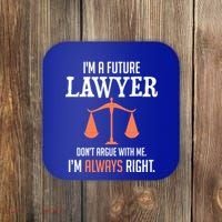 Funny Future Lawyer Law School Student Gift Coaster thumb 0
