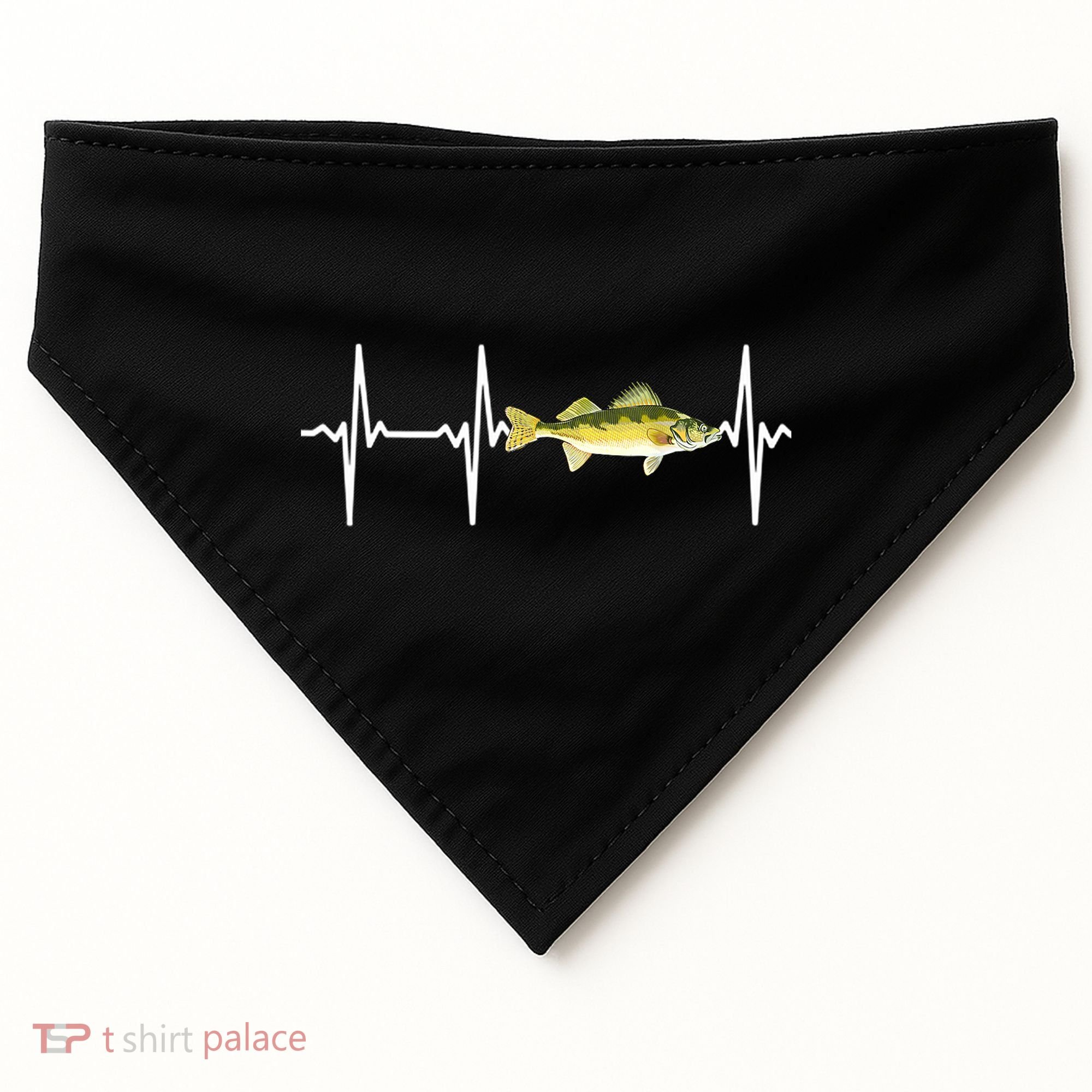 Fish Fishing Lovers Walleye Heartbeat For Freshwater Gift USA-Made Doggie Bandana