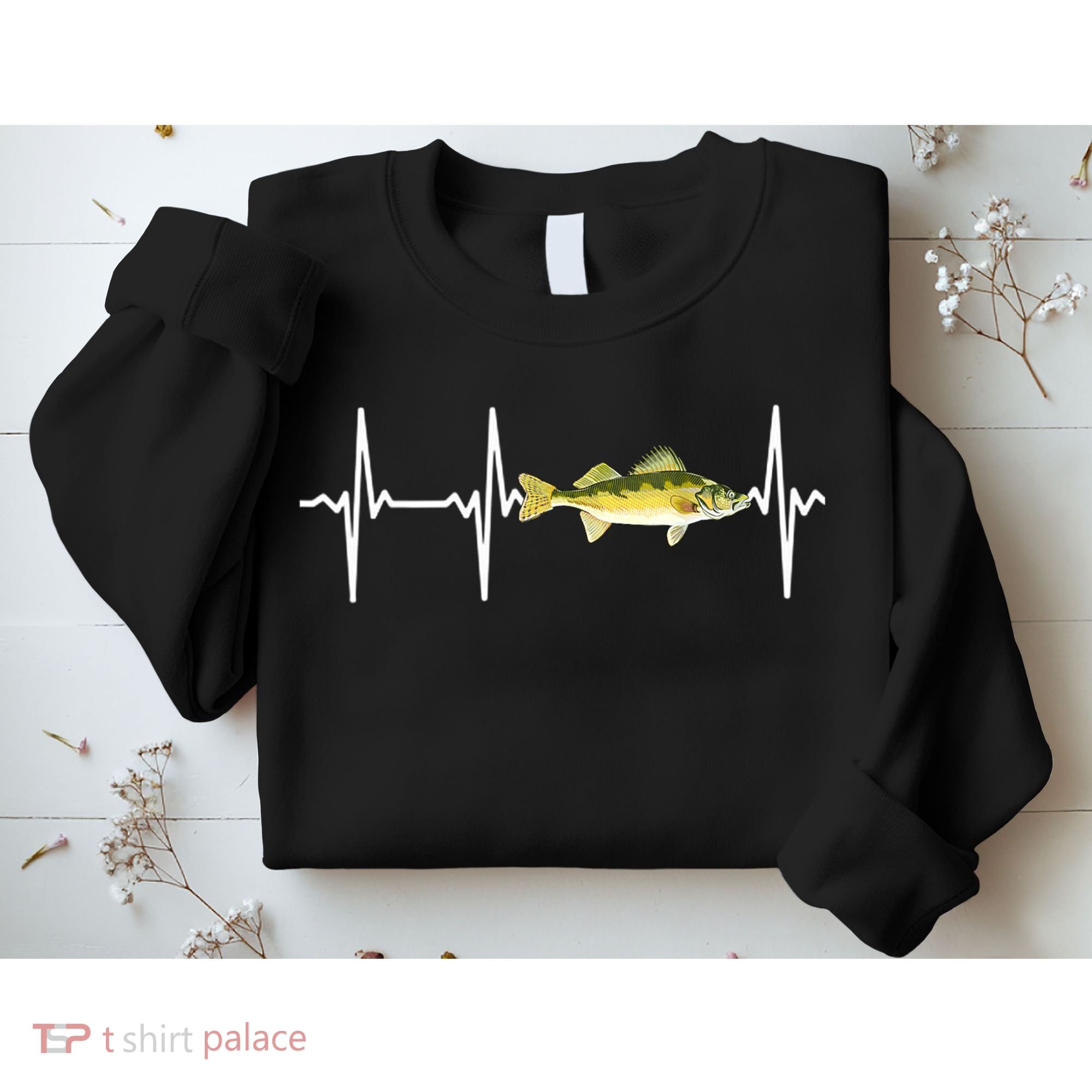 Fish Fishing Lovers Walleye Heartbeat For Freshwater Gift Sweatshirt
