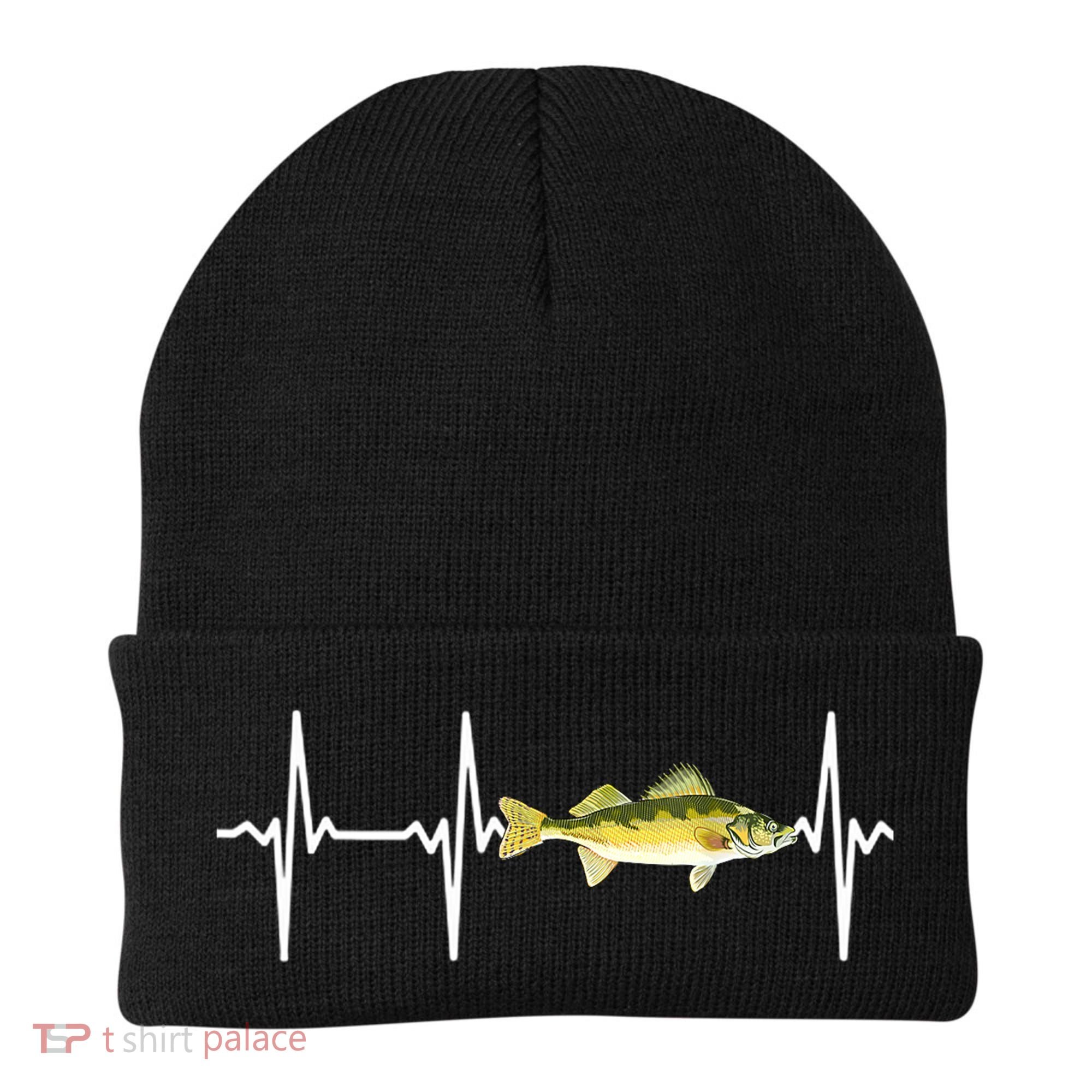 Fish Fishing Lovers Walleye Heartbeat For Freshwater Gift Beanie