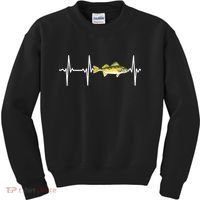 Fish Fishing Lovers Walleye Heartbeat For Freshwater Gift Kids Sweatshirt thumb 0