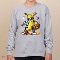Funny Fruit Lover Banana Playing Baseball Women's Sweatshirt thumb 0