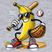 Funny Fruit Lover Banana Playing Baseball Women's Sweatshirt thumb 2
