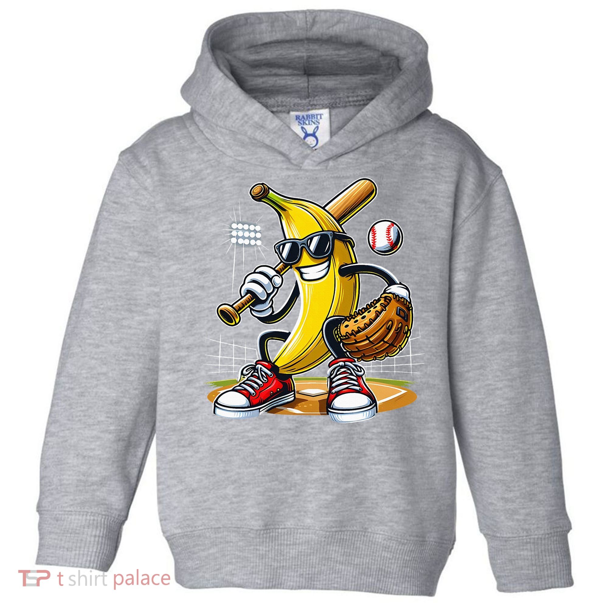 Funny Fruit Lover Banana Playing Baseball Toddler Hoodie