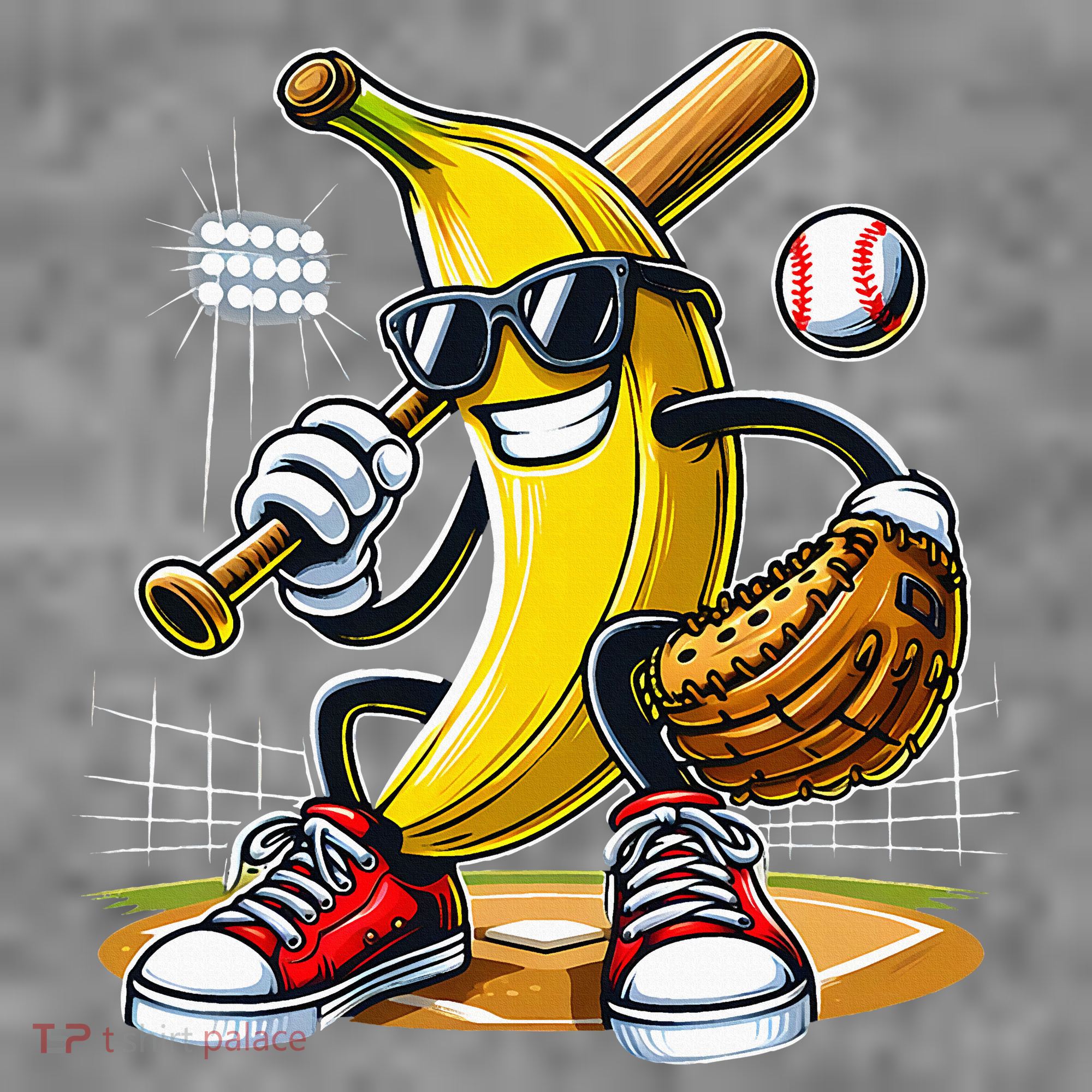 Funny Fruit Lover Banana Playing Baseball Toddler Hoodie