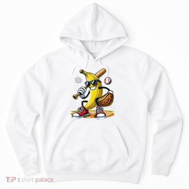 Funny Fruit Lover Banana Playing Baseball Hoodie