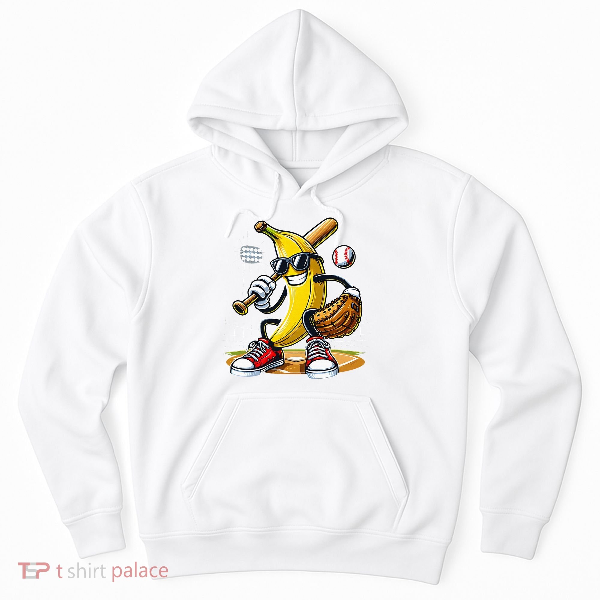 Funny Fruit Lover Banana Playing Baseball Hoodie