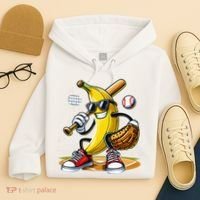 Funny Fruit Lover Banana Playing Baseball Hoodie thumb 4