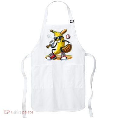 Funny Fruit Lover Banana Playing Baseball Apron