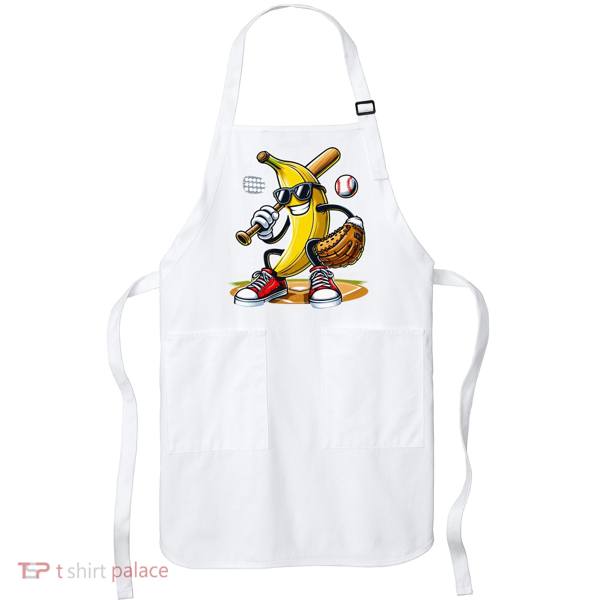 Funny Fruit Lover Banana Playing Baseball Apron