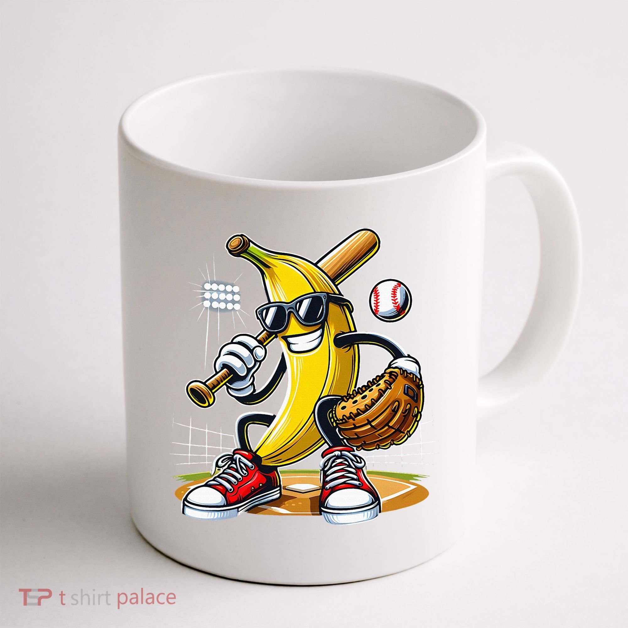 Funny Fruit Lover Banana Playing Baseball Coffee Mug