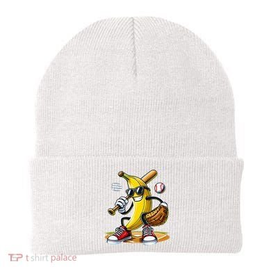 Funny Fruit Lover Banana Playing Baseball Beanie