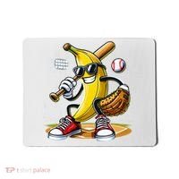 Funny Fruit Lover Banana Playing Baseball Mousepad thumb 0