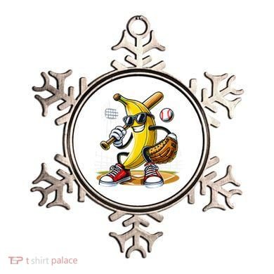Funny Fruit Lover Banana Playing Baseball Ornament