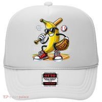 Funny Fruit Lover Banana Playing Baseball Hat thumb 0