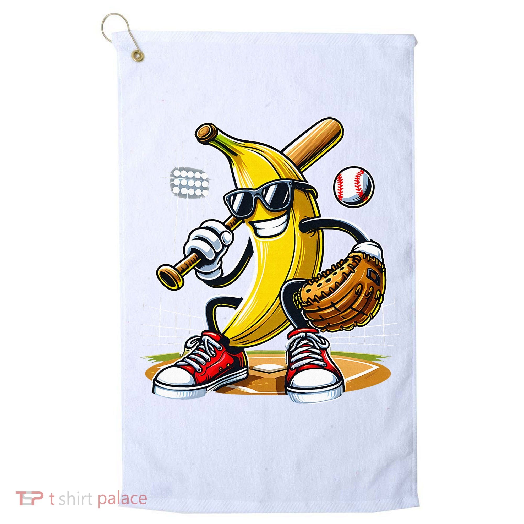 Funny Fruit Lover Banana Playing Baseball Golf Towel