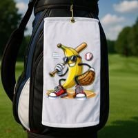 Funny Fruit Lover Banana Playing Baseball Golf Towel thumb 2