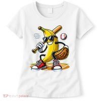 Funny Fruit Lover Banana Playing Baseball Women's T-Shirt thumb 0