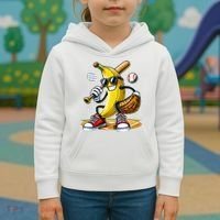 Funny Fruit Lover Banana Playing Baseball Kids Hoodie thumb 3