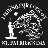 Fishing for luck on St. Patrick's Day Trout Fly Fishing Lake Hoodie thumb 2