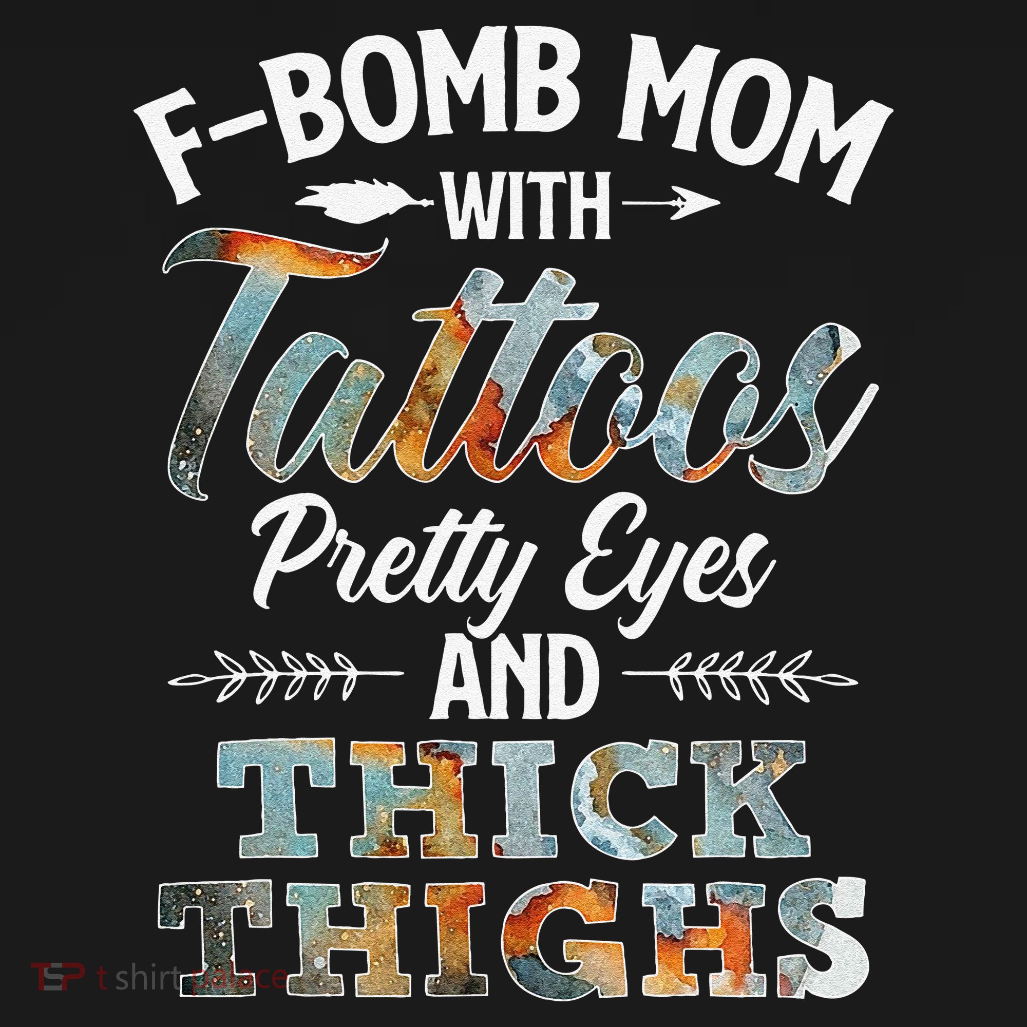 Funny FBomb Mom With Tattoos Pretty Eyes And Thick Thighs Women's Hoodie