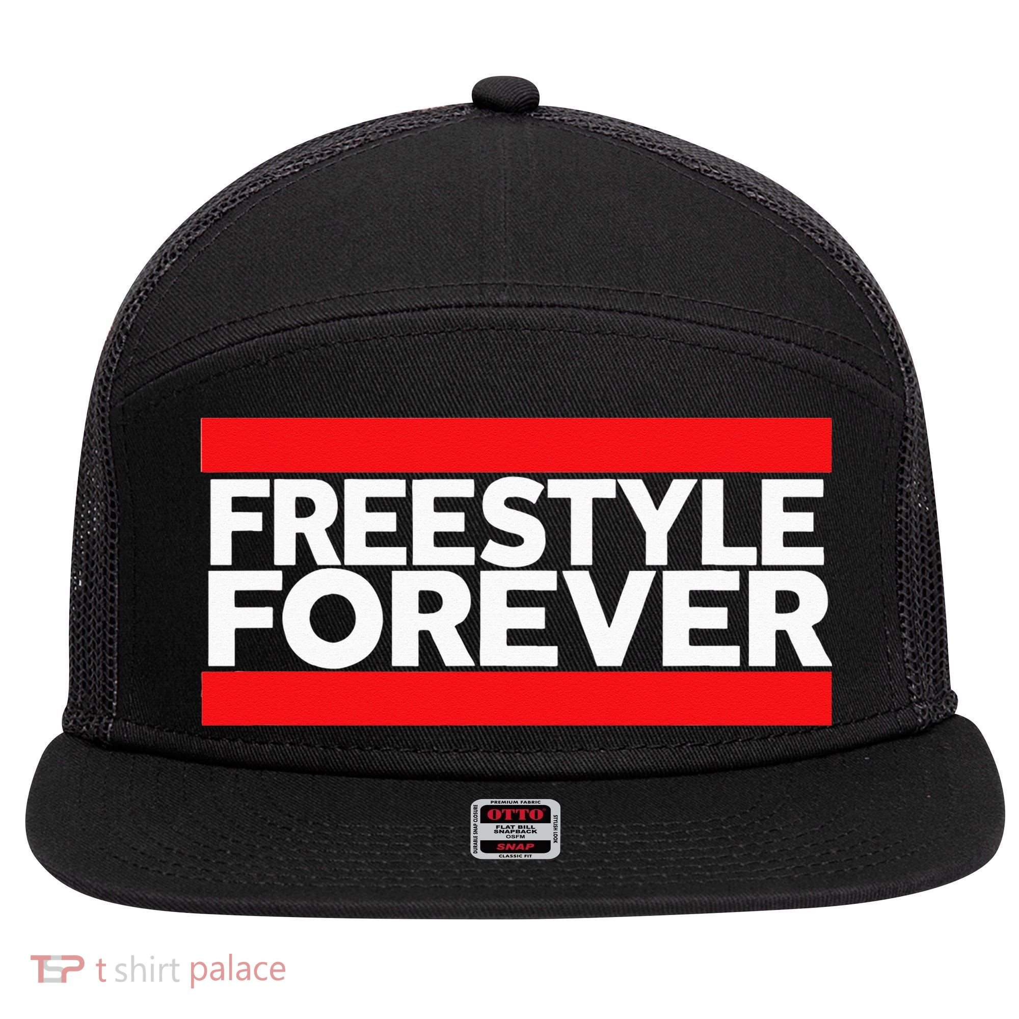 Freestyle Forever Music Fan 80s Retro Rap Style Graphic 7 Panel Mesh Trucker Snapback Hat