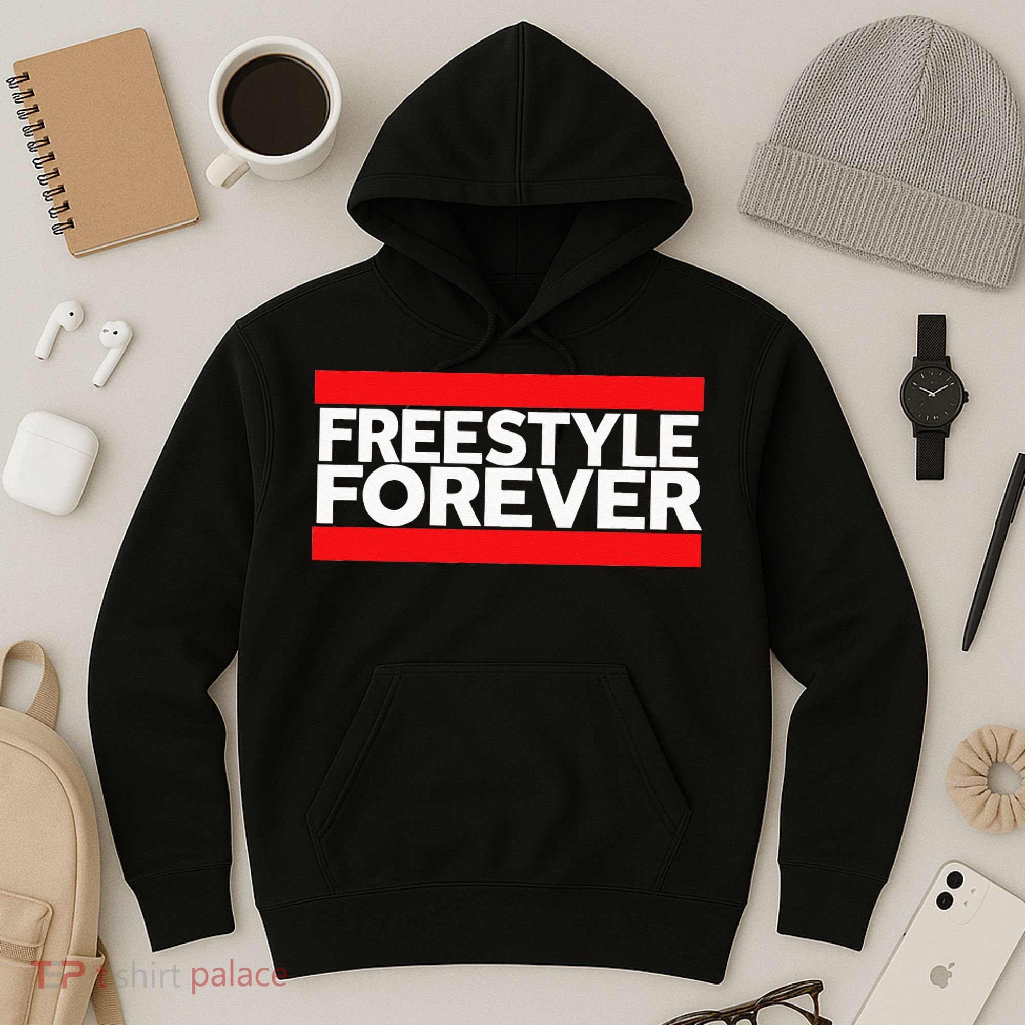 Freestyle Forever Music Fan 80s Retro Rap Style Graphic Hoodie