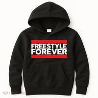 Freestyle Forever Music Fan 80s Retro Rap Style Graphic Kids Hoodie thumb 0