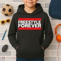 Freestyle Forever Music Fan 80s Retro Rap Style Graphic Kids Hoodie thumb 2