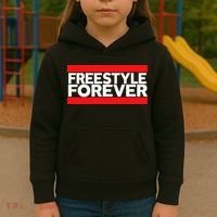 Freestyle Forever Music Fan 80s Retro Rap Style Graphic Kids Hoodie thumb 3