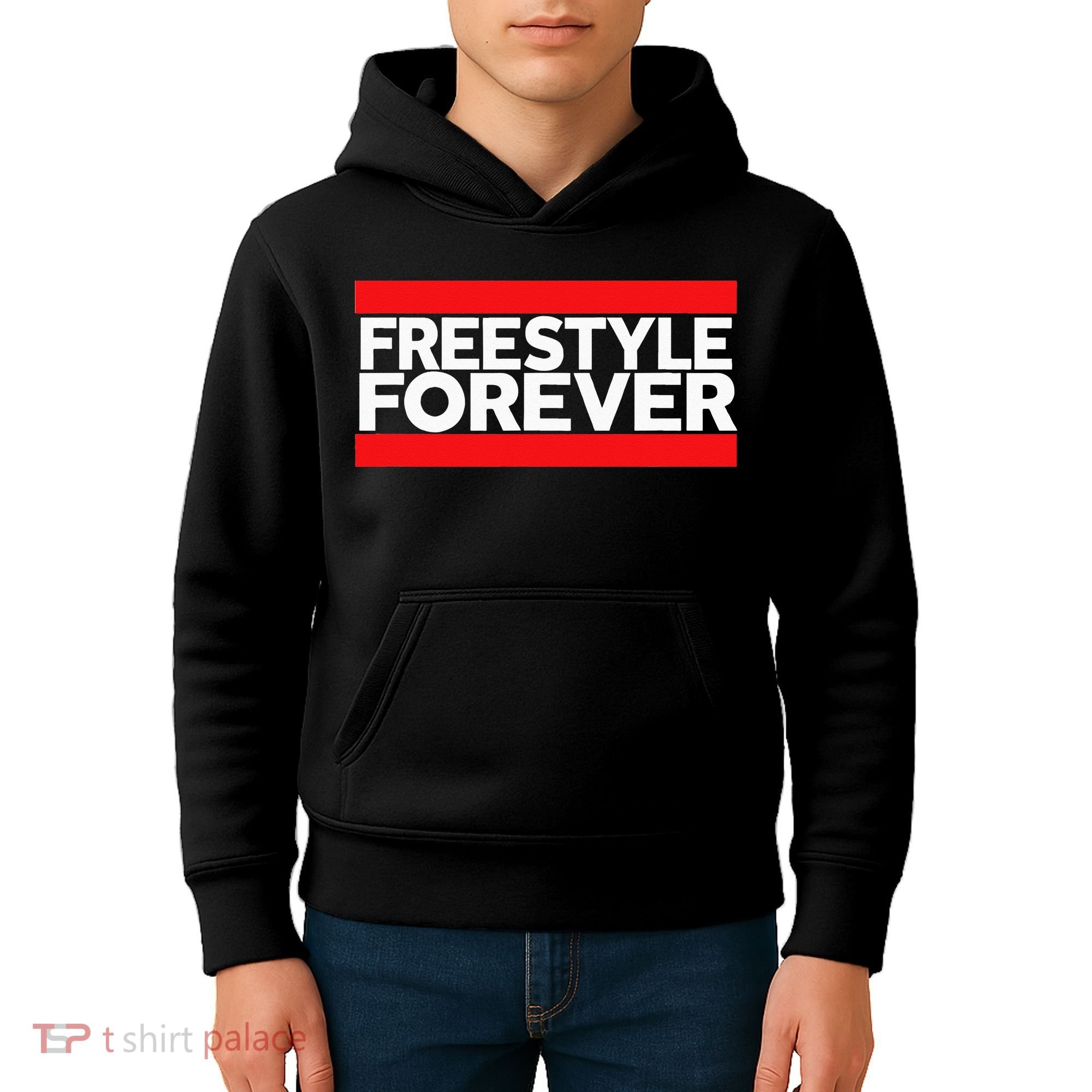 Freestyle Forever Music Fan 80s Retro Rap Style Graphic Kids Hoodie