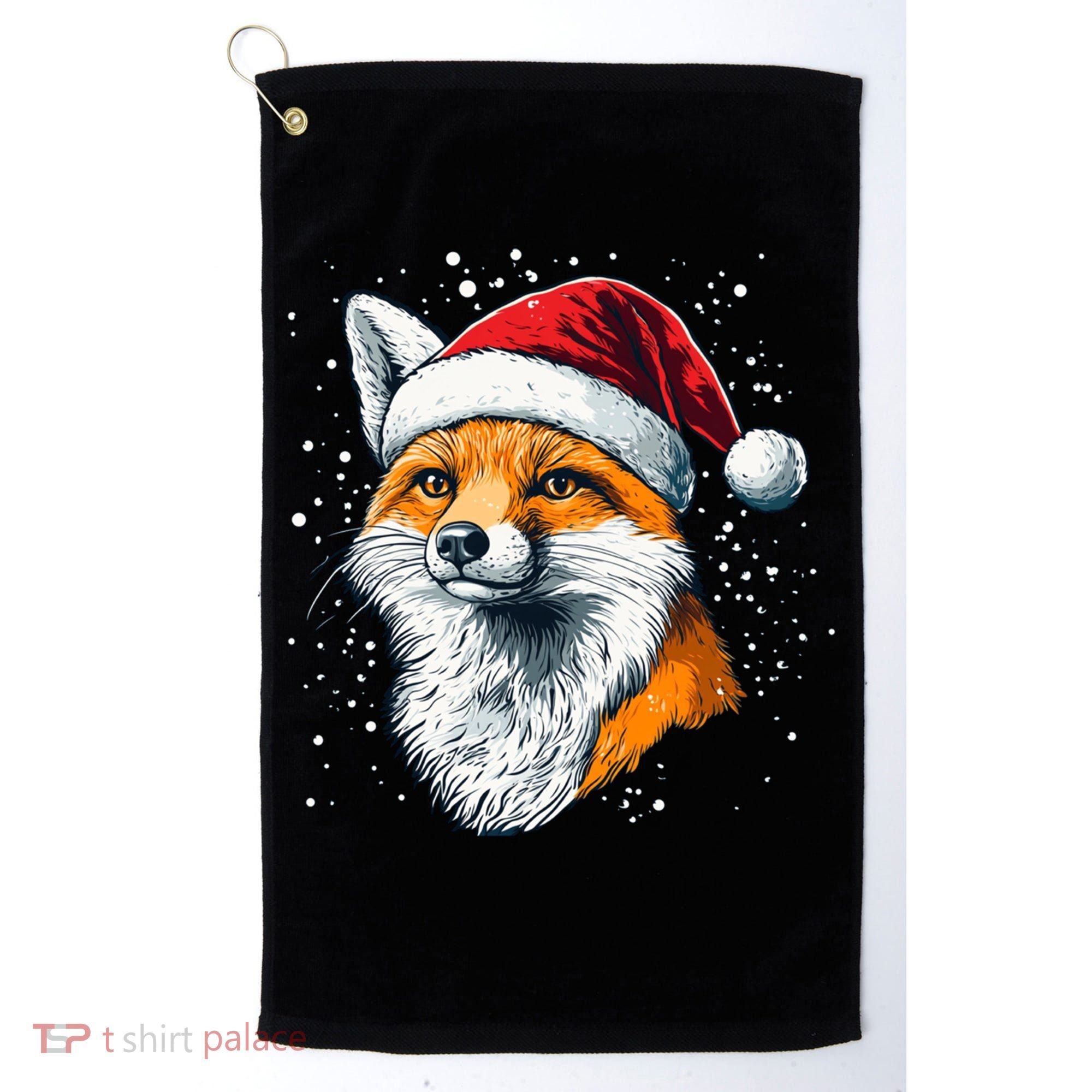 Festive Fox Merry Christmas With Family And Friends Gift Golf Towel