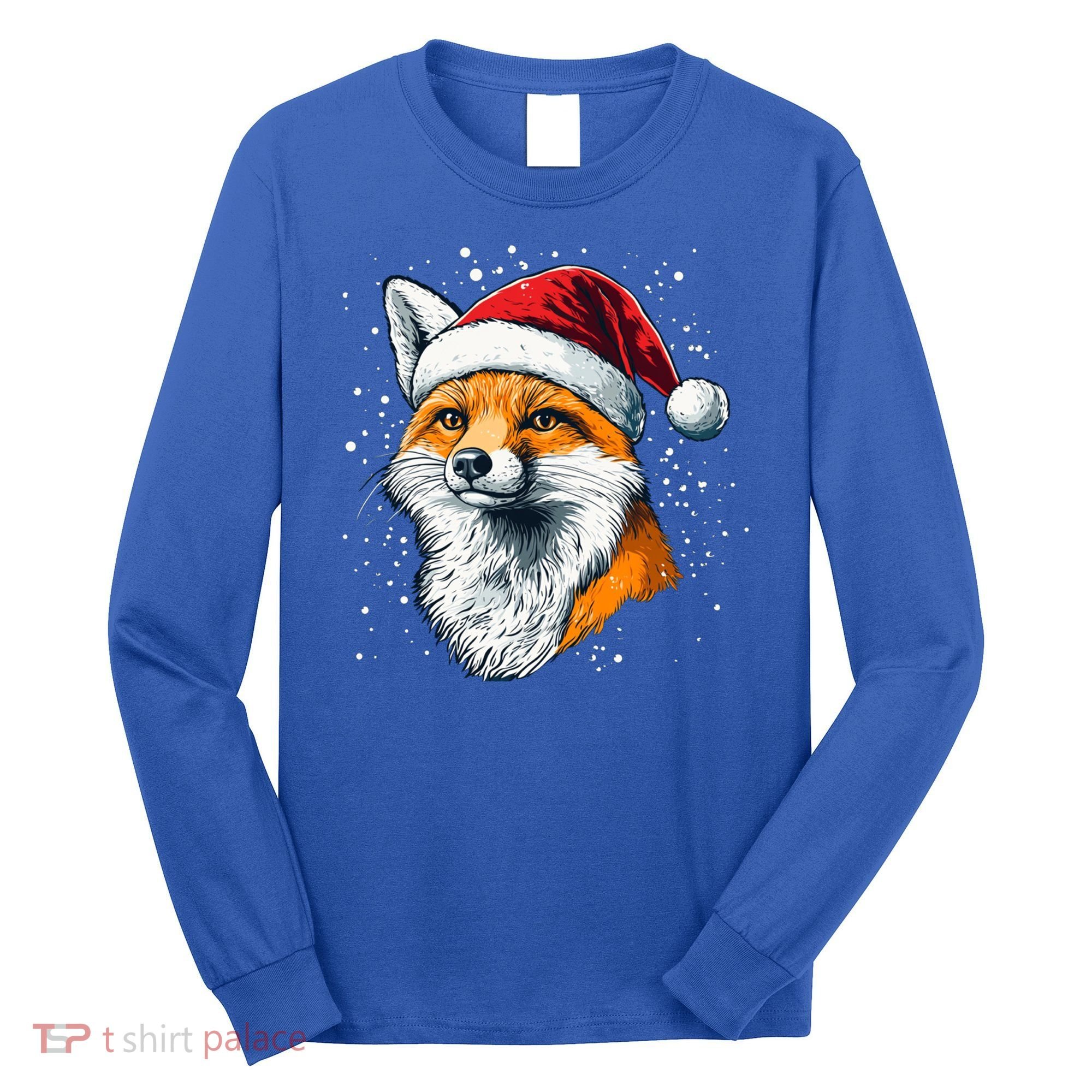 Festive Fox Merry Christmas With Family And Friends Gift Long Sleeve Shirt