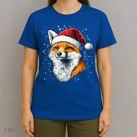 Festive Fox Merry Christmas With Family And Friends Gift T-Shirt thumb 4