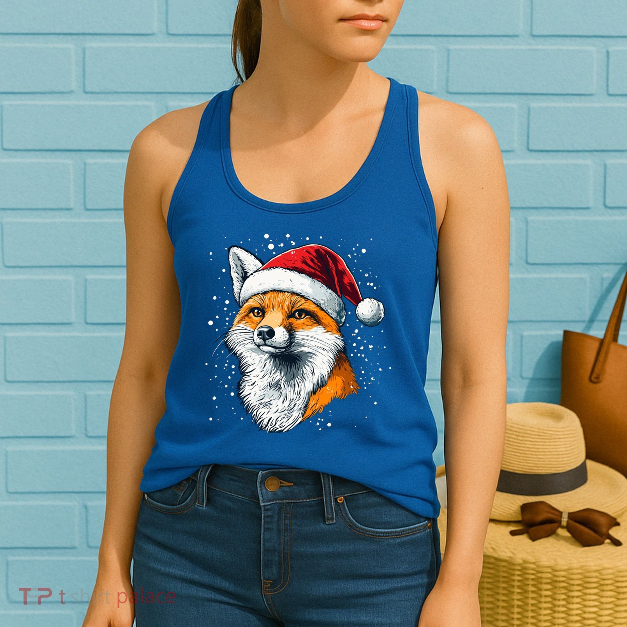 Festive Fox Merry Christmas With Family And Friends Gift Women's Tank Top