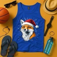 Festive Fox Merry Christmas With Family And Friends Gift Tank Top thumb 4