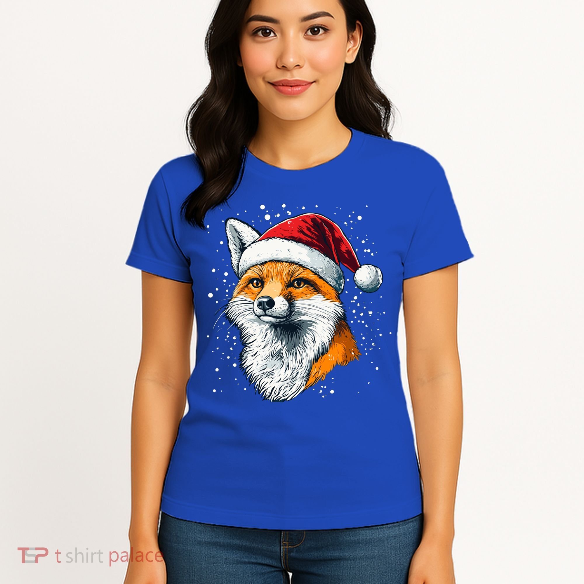 Festive Fox Merry Christmas With Family And Friends Gift Women's T-Shirt