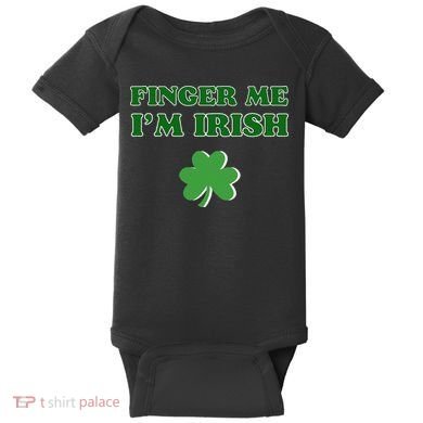 Funny Finger Me I’m Irish St Patrick’s Day Baby Bodysuit