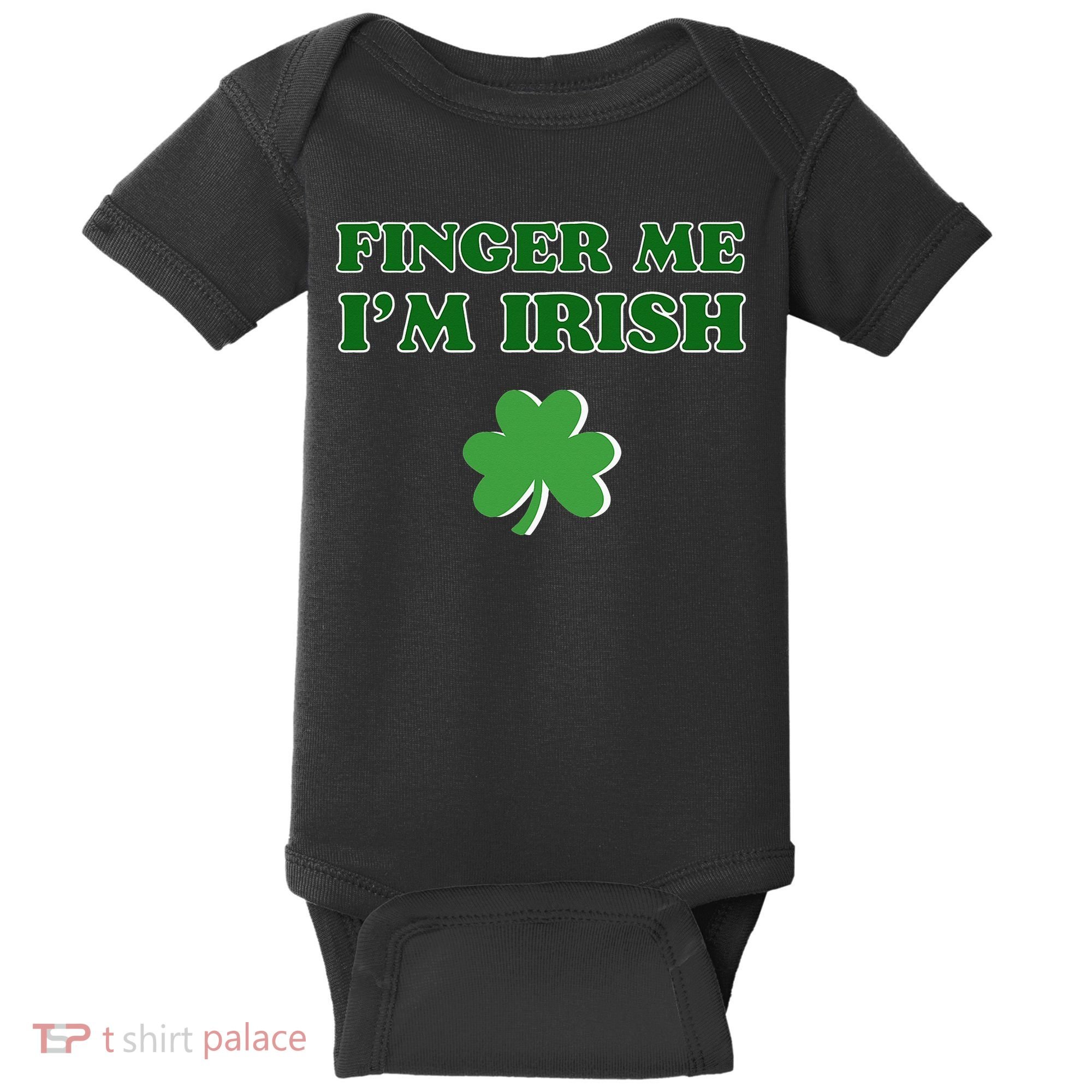 Funny Finger Me I’m Irish St Patrick’s Day Baby Bodysuit