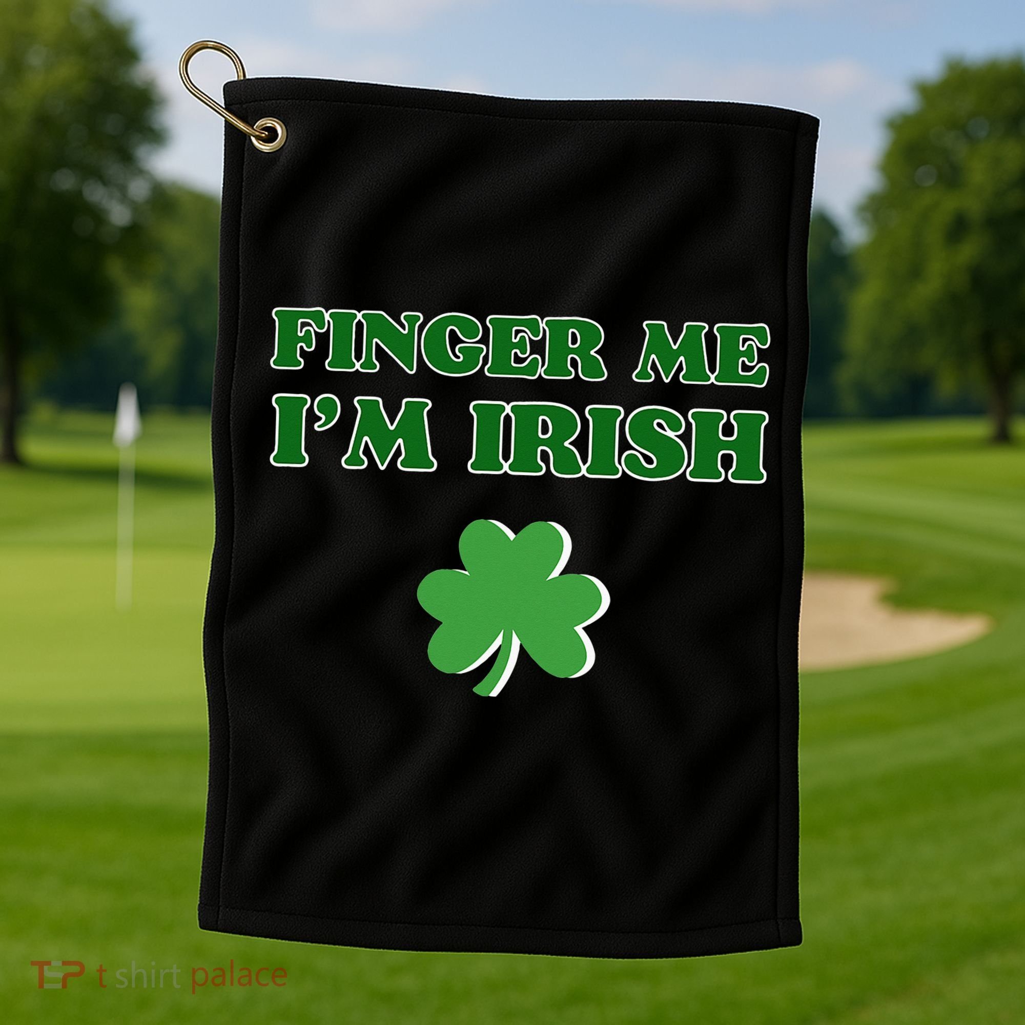 Funny Finger Me I’m Irish St Patrick’s Day Golf Towel