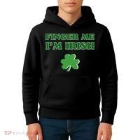 Funny Finger Me I’m Irish St Patrick’s Day Kids Hoodie thumb 4