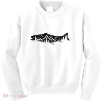 Fishing Forest Mountain Silhouette Outdoor Adventure Fishing Kids Sweatshirt thumb 0