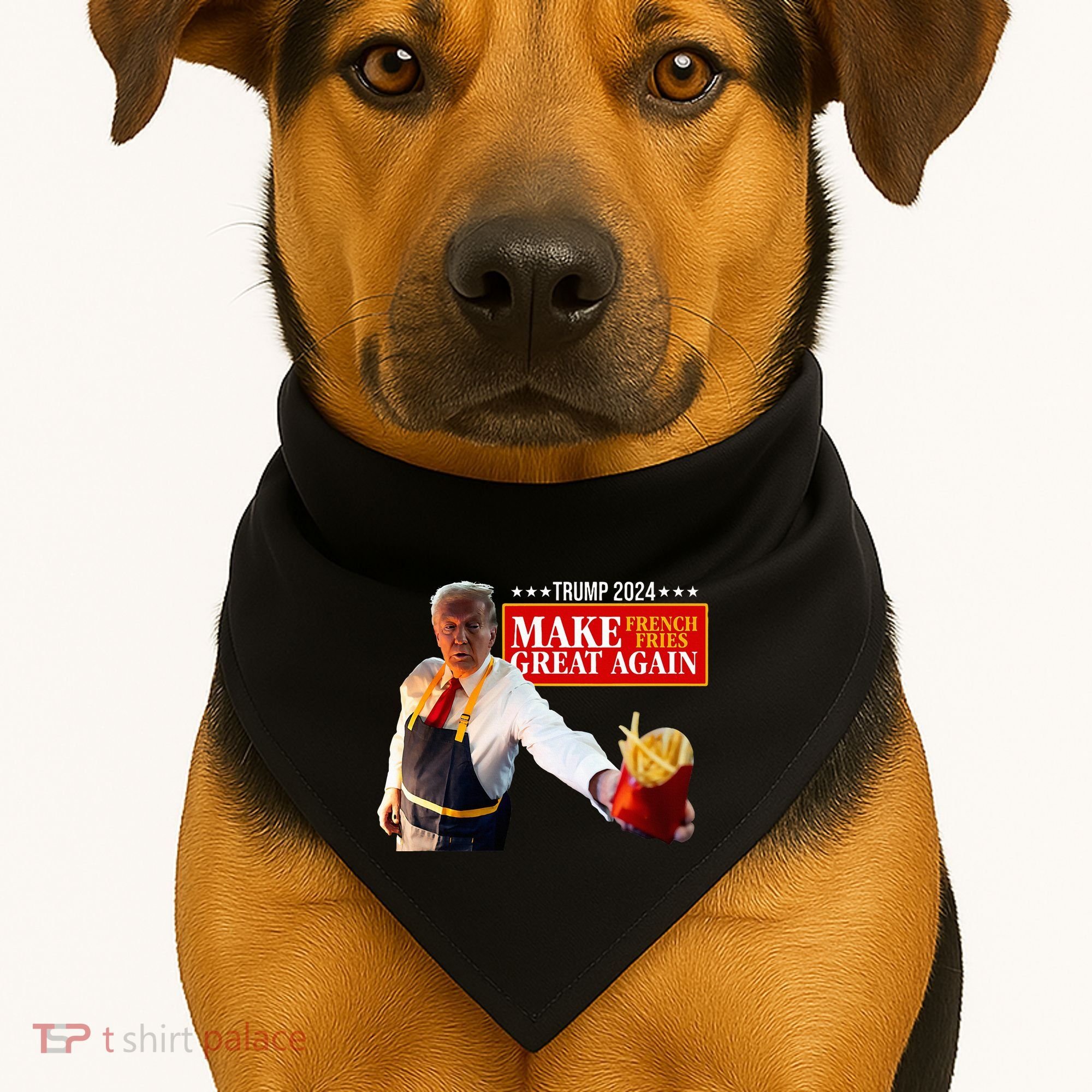 French Fry Make French Fries Great Again USA-Made Doggie Bandana