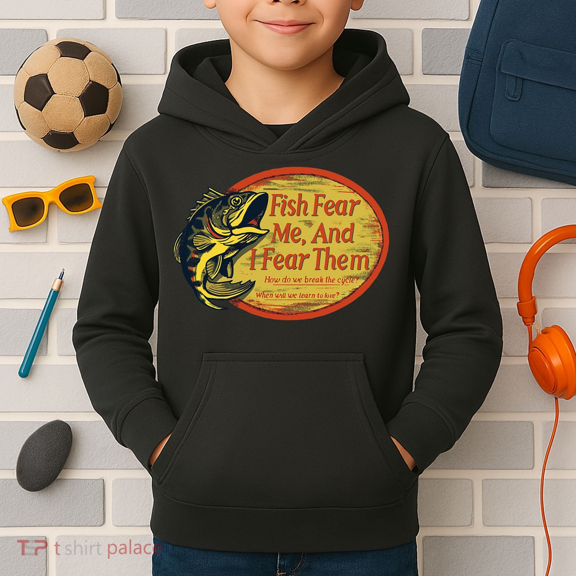 Fish Fear Me And I Fear Them How Do We Break The Cycle Kids Hoodie