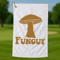 Funguy Funny Mushroom Fun Guy Golf Towel thumb 1