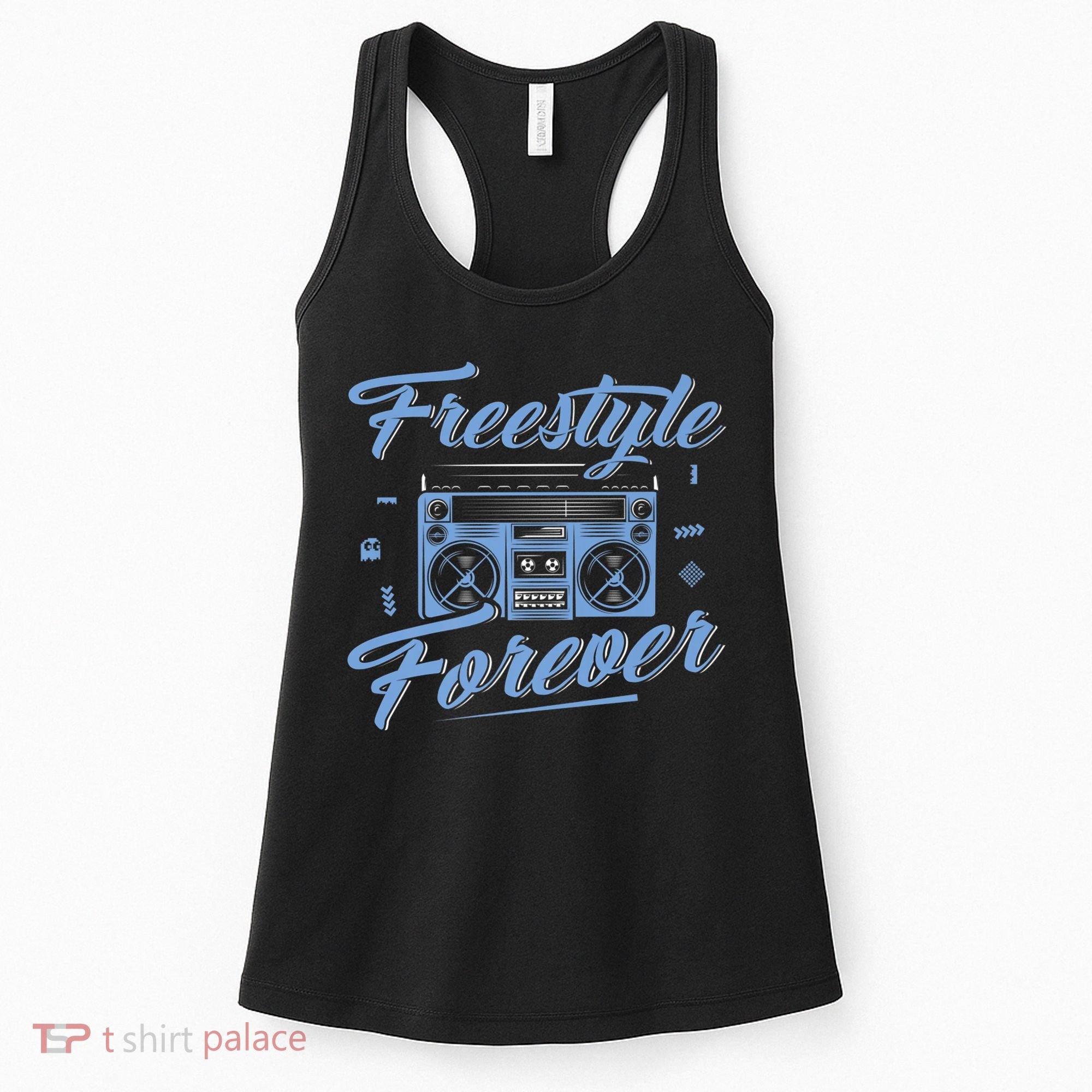 Freestyle Forever Music Boom Box Radio Love Music Women's Tank Top
