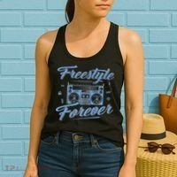 Freestyle Forever Music Boom Box Radio Love Music Women's Tank Top thumb 2