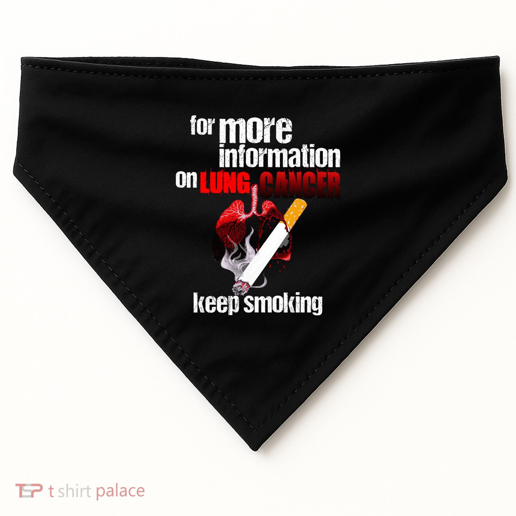 Funny For More Information On Lung Cancer Keep Smoking Gift USA-Made Doggie Bandana
